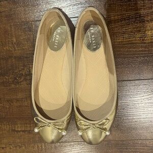 TED BAKER Golden Ballerina Pumps